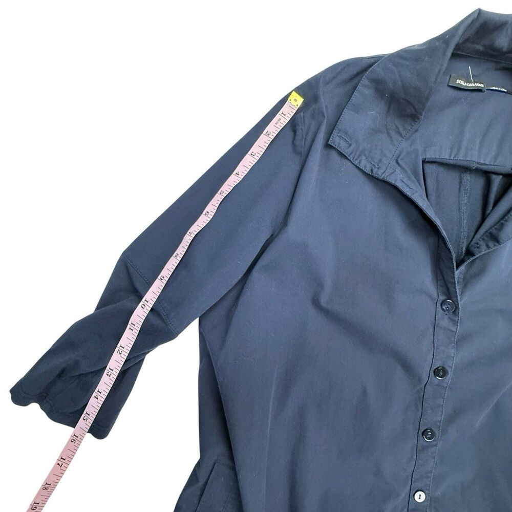Stella Carakasi Tiburon Tunic Shirt Dress Women M Blue Oversized Natural Lux - Picture 10 of 10